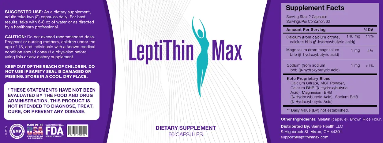 Leptithin Max label